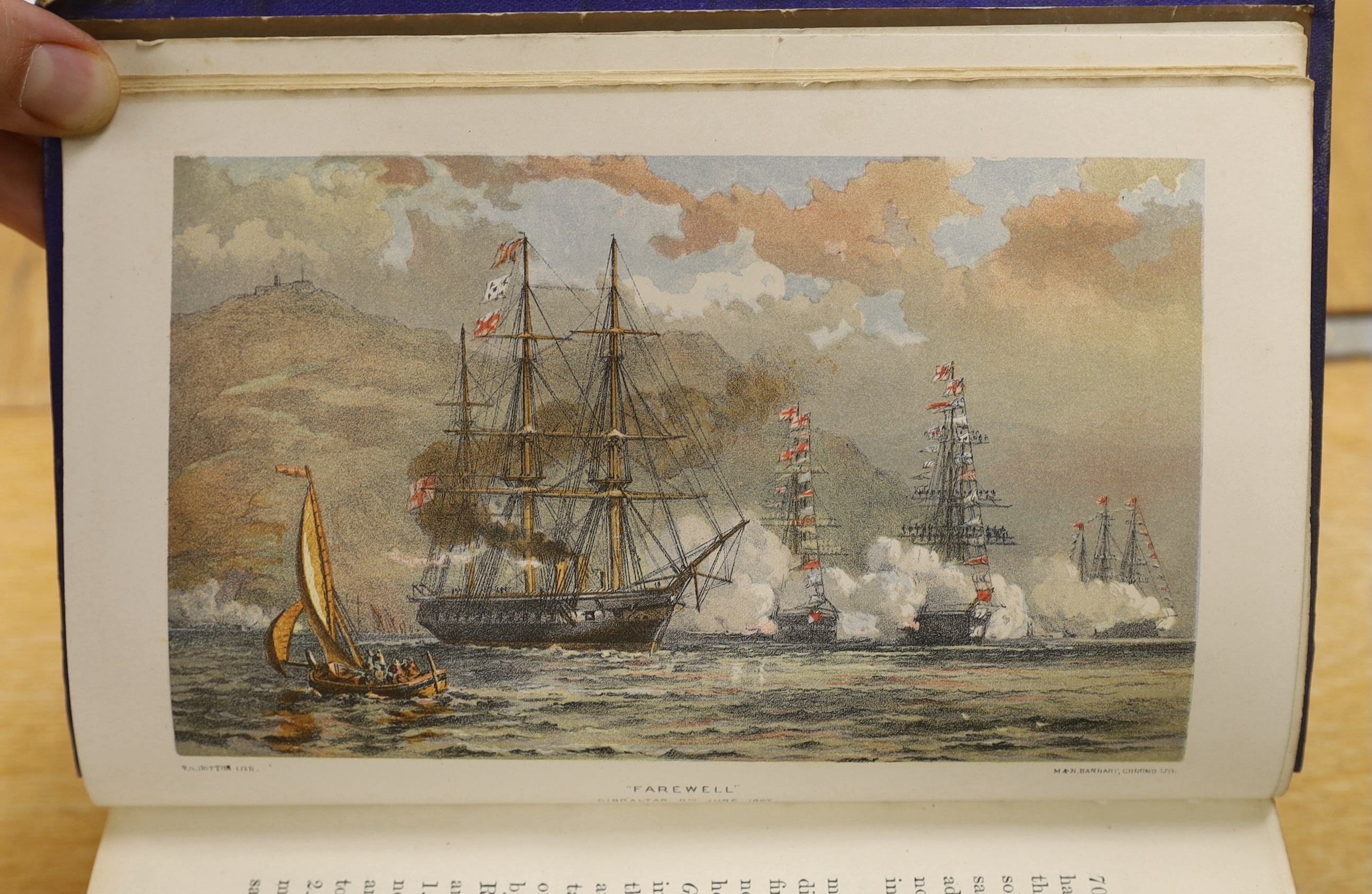 Simpson, Sir George - Narrative of a Journey round the World, during the years 1841 and 1842. 2 vols. portrait and folded map; newly rebound gilt lettered cloth. 1847; Milner, Rev. John and Brierly, Oswald - The Cruise o
